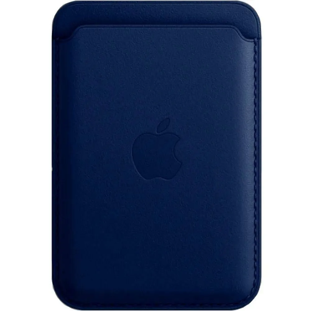 Чехол-бумажник Leather Wallet c MagSafe для iPhone, темно-синий, картинка 1