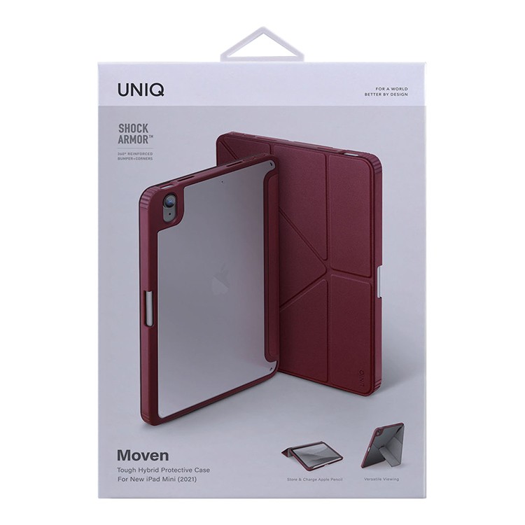 Чехол UNIQ Moven Shock Armor для iPad Mini 6 (2021), бордовый, картинка 4
