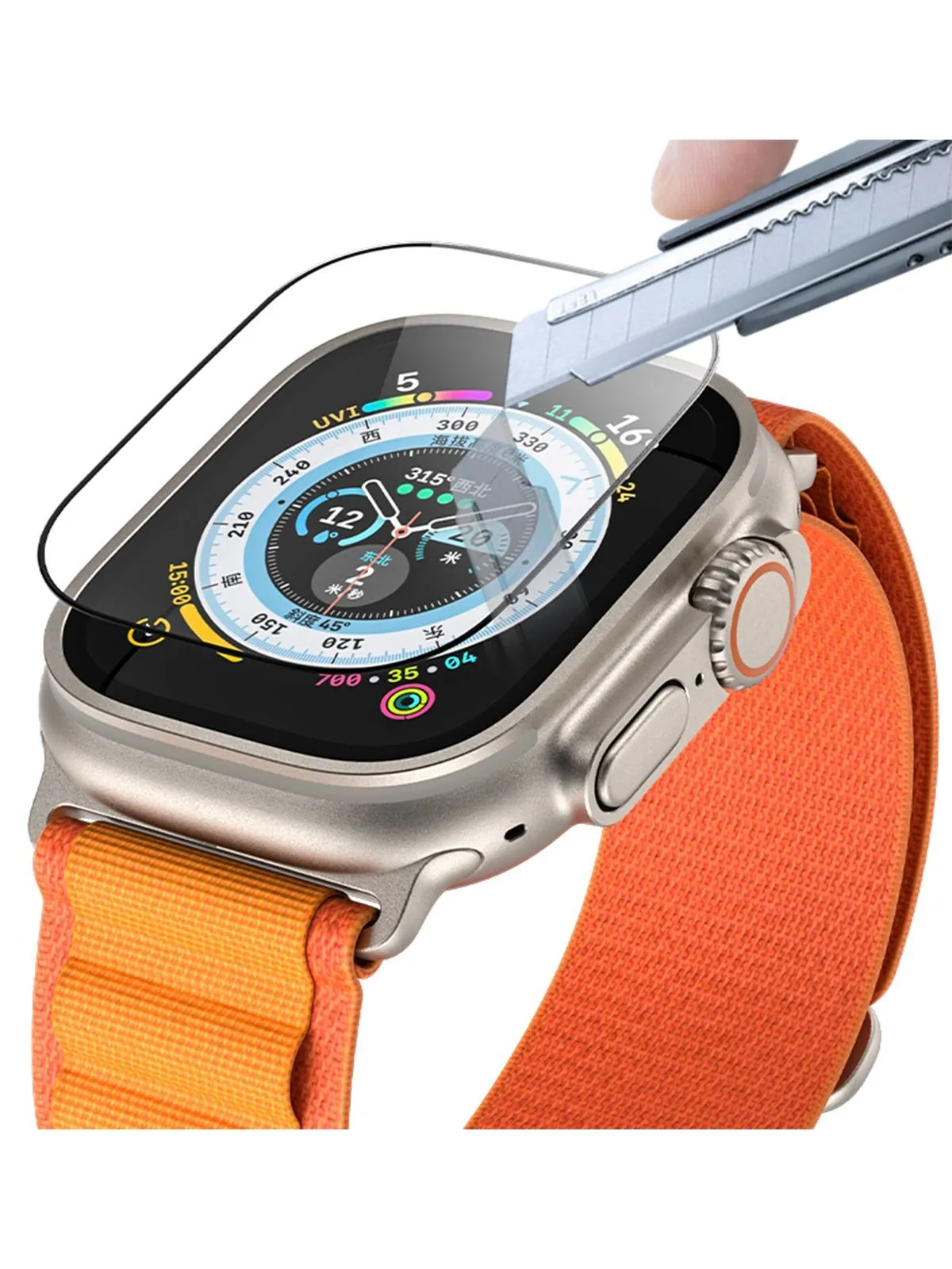 Защитное стекло для Apple Watch BlueO Ultra 49mm, Corning Gorilla USA Black, картинка 6