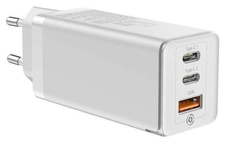 СЗУ BASEUS GaN Mini Quick Travel charger Type-C + USB 65W (CCGAN-B02) Белый, картинка 2