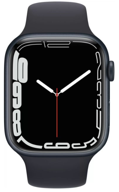 Apple Watch Series 7, 45 мм, цвета Midnight, спортивный браслет Midnight, слайд 2