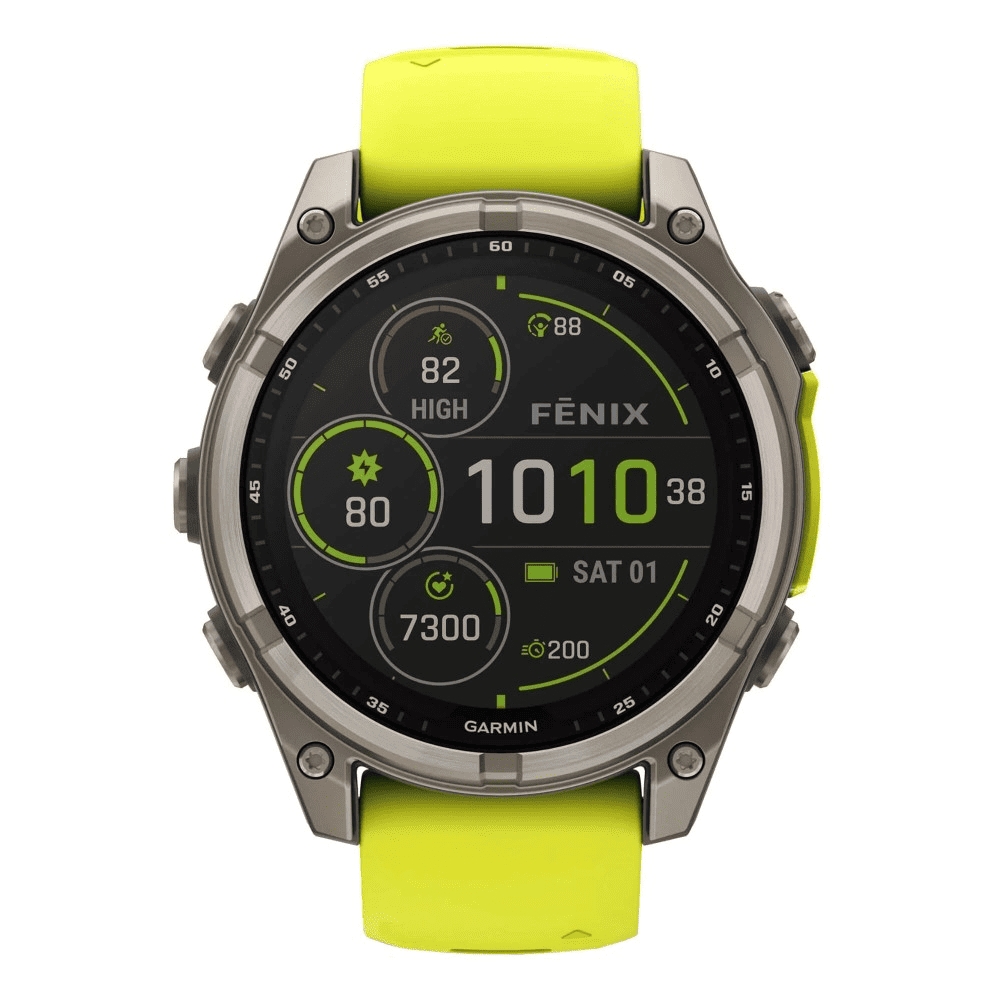 Умные часы Garmin Fenix 8 51mm Solar Sapphire Titanium  Amp Yellow/Graphite Silicone Band, картинка 2