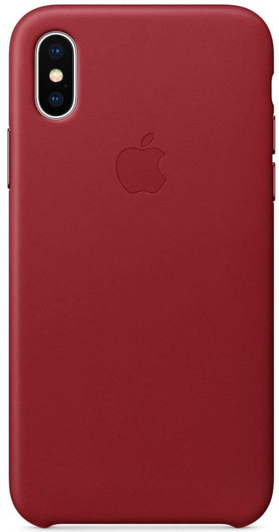 Кожаный чехол Apple iPhone X Leather Case Red