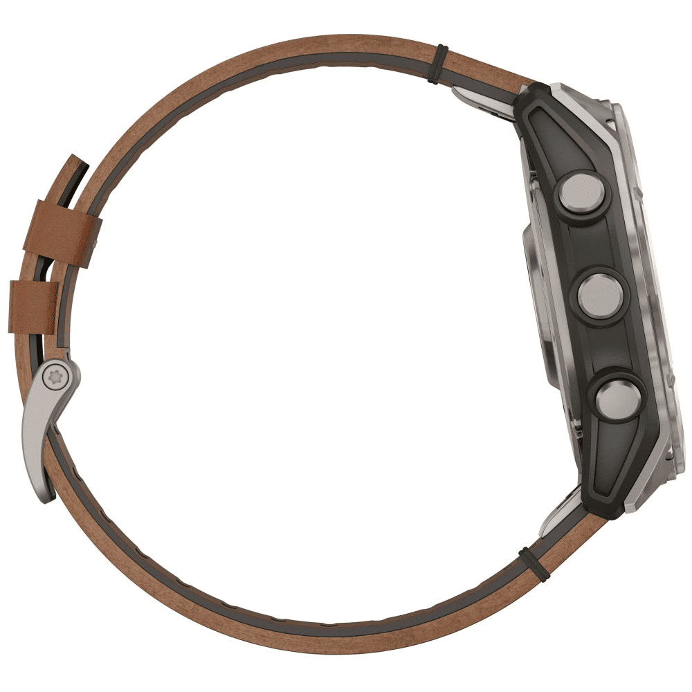 Умные часы Garmin Fenix 8 51mm Amoled Sapphire кожаный ремешок "Chestnut" + ремешок "Graphite", картинка 4