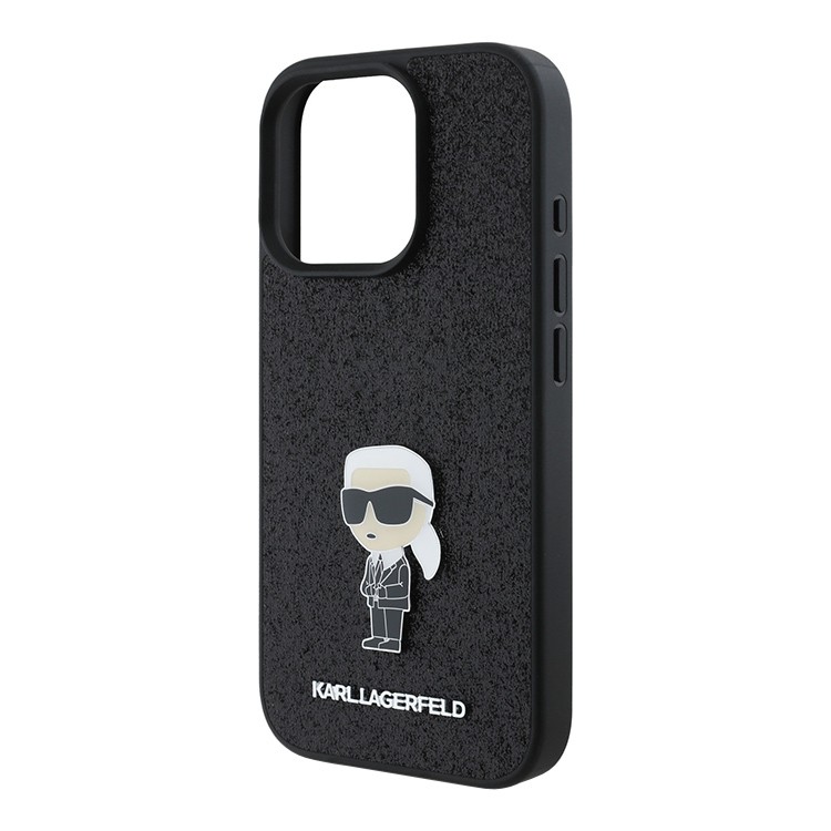Чехол для iPhone 16 Pro Max KARL LAGERFELD Liquid Glitter NFT Karl Ikonic Hard Transparter/Black, картинка 3