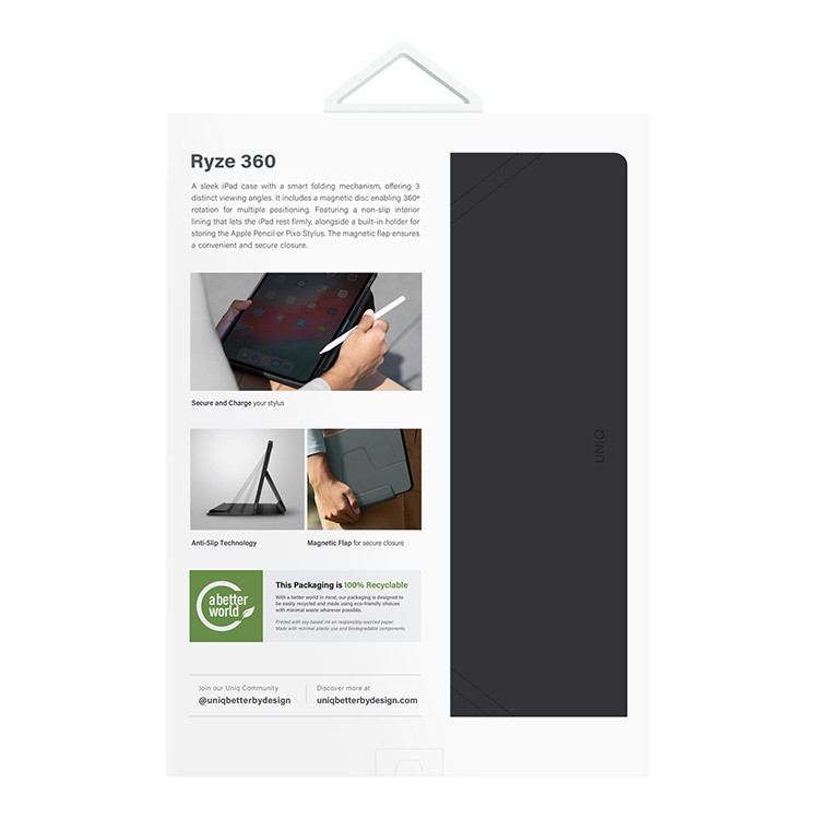 Чехол для iPad Air 11 (2024) UNIQ Ryze 360 Black, картинка 4
