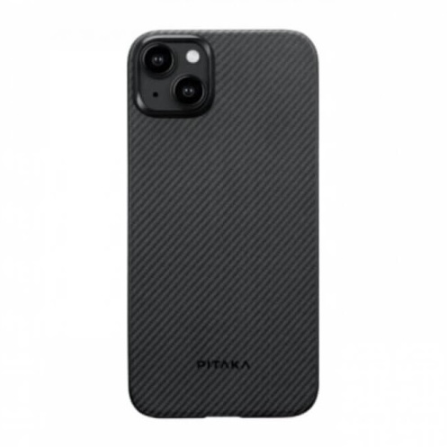 Чехол PITAKKA MagEZ Case 4 1500D для iPhone 15, кевлар, черно-серый, картинка 1