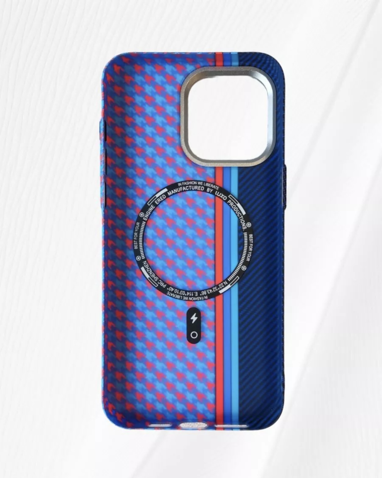 Чехол для iPhone 11 FreeAir карбон с MagSafe голубой синий красный, картинка 2