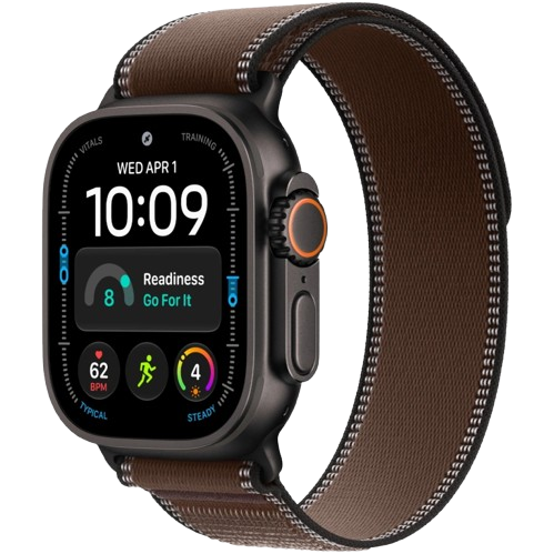 Apple Watch Ultra 4 GPS, 49 мм, черный титана, ремешок Trail Loop цвета Dark Umber