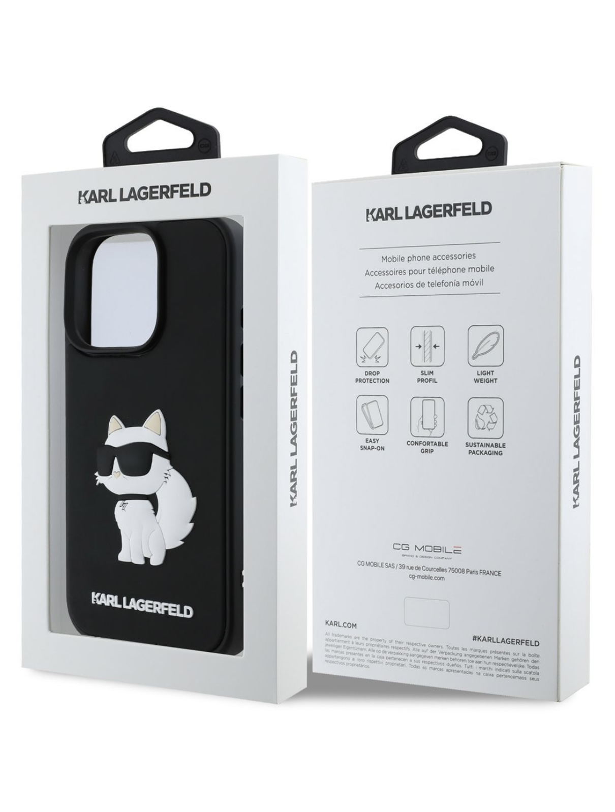Чехол для iPhone 16 Pro KARL LAGERFELD 3D Rubber NFT Choupette Hard Black, картинка 5