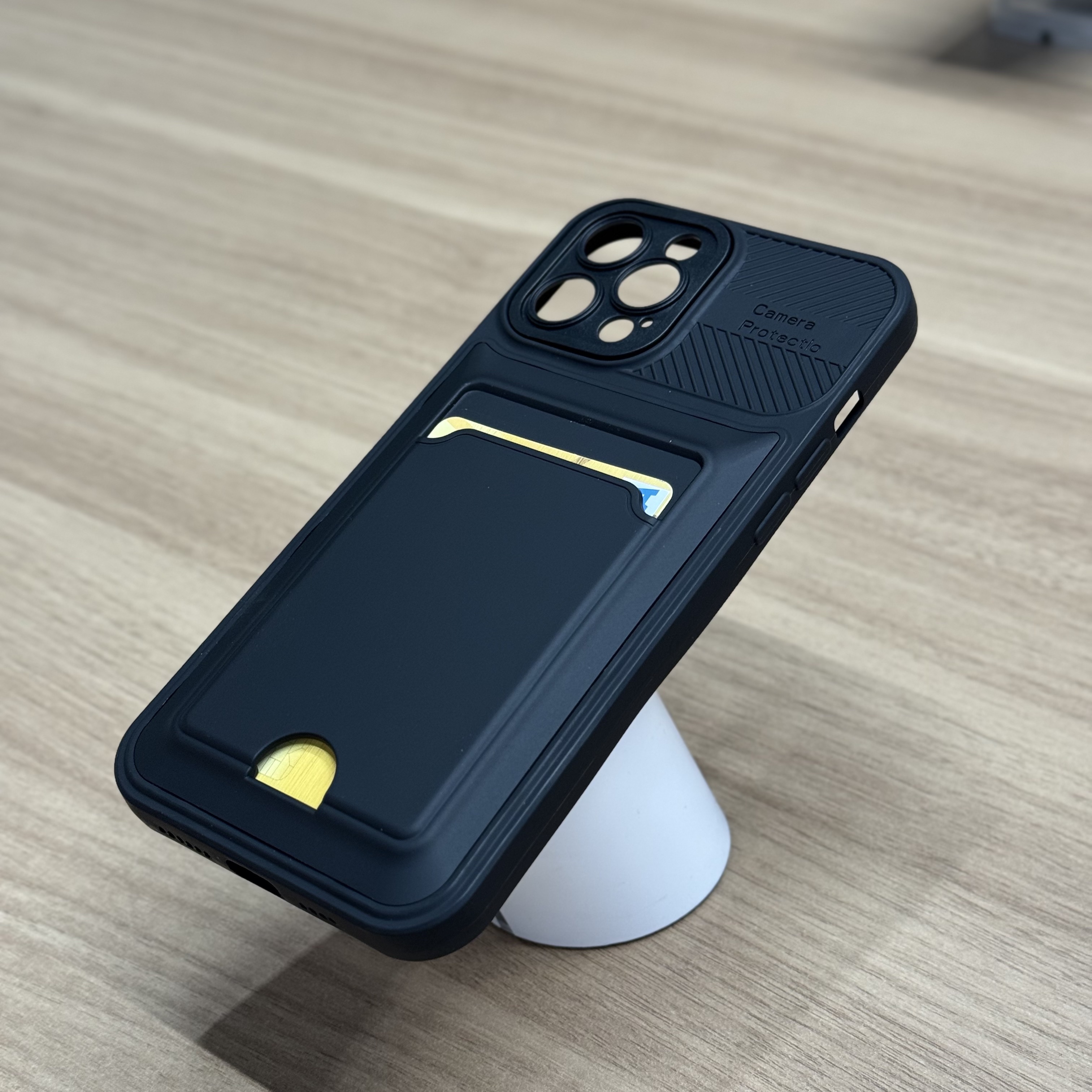 Чехол для iPhone 12 ProMax Card Case Camera Protectic, черный, картинка 2