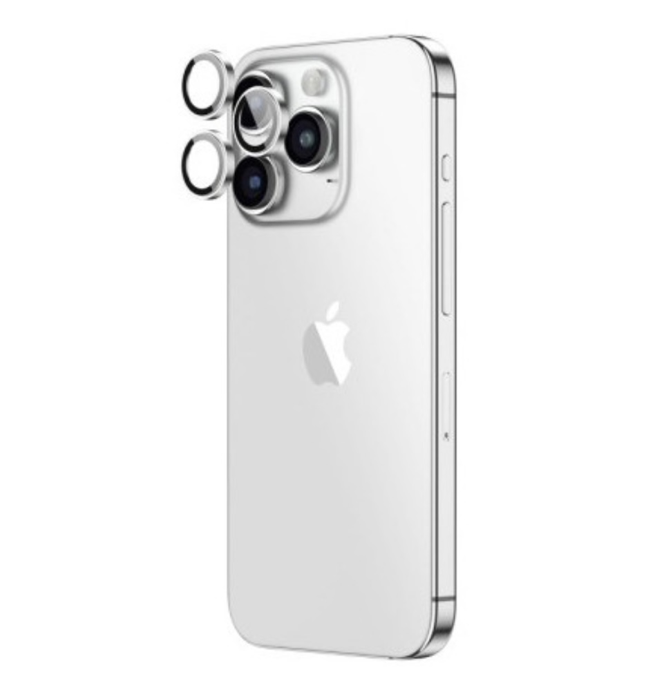 Защитное стекло камеры iPhone 15 Pro/15 ProMax White Titanium, картинка 1