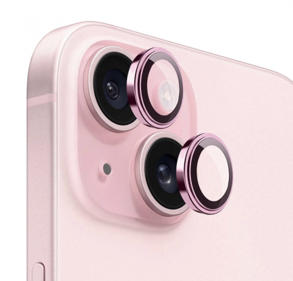 Защитное стекло камеры iPhone 15 /15 Plus Pink