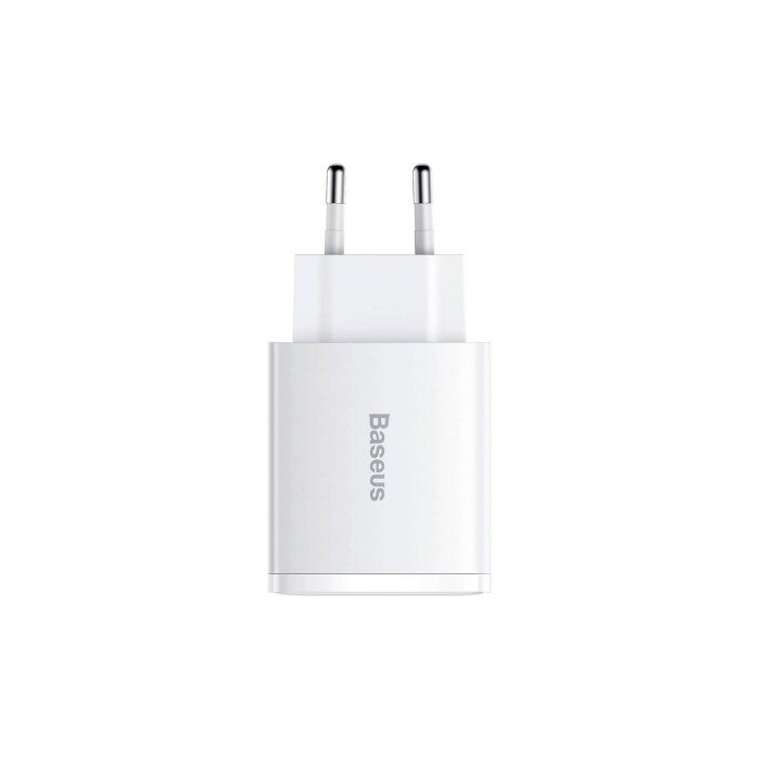 Сетевое зарядное устройство Baseus Compact Fast Charger 30W 2USB+Type-C, белый, картинка 4