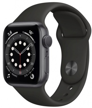 Часы Apple Watch Series 6 GPS 40mm Space Gray Aluminum Case with Black Sport Band (MG133RU/A)