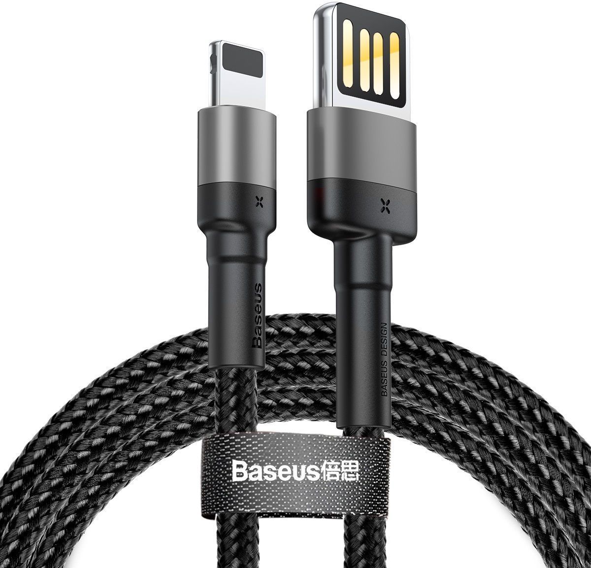 Кабель BASEUS Cafule (Special Edition) Lightning Cable 2.4A 1.0m - Black/Gray, картинка 1