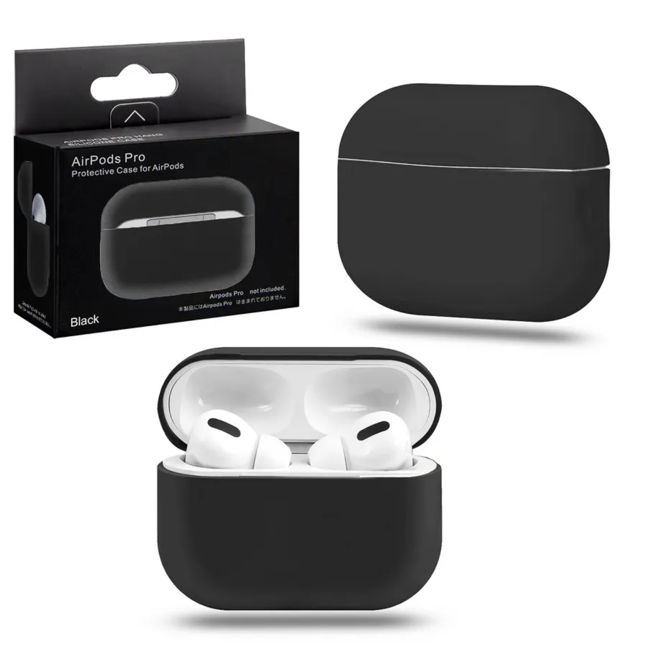 Чехол силиконовый для AirPods PRO Ultra Slim чёрный, картинка 1