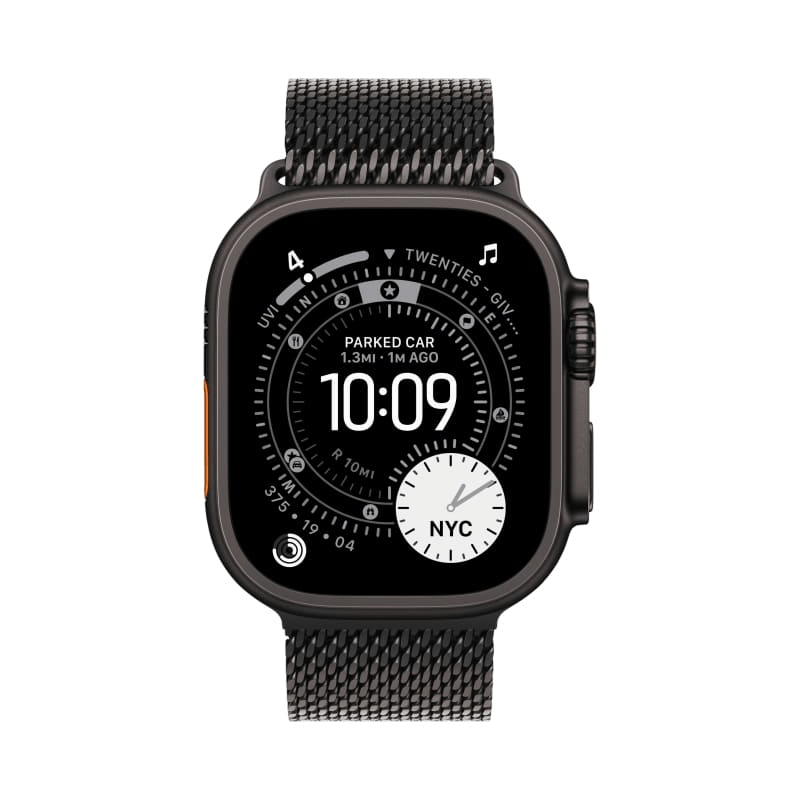 Apple Watch Ultra 3 GPS, 49 мм, черный титан, ремешок Titanium Milanese Loop цвета Black, картинка 2